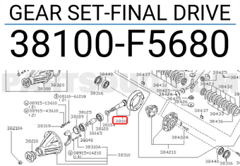 Nissan 38100F5680 GEAR SET-FINAL DRIVE