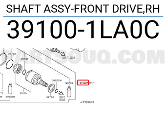 Nissan 391001LA0C SHAFT ASSY-FRONT DRIVE,RH