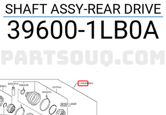 Nissan 396001LB0A SHAFT ASSY-REAR DRIVE