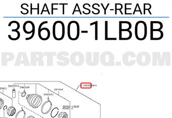Nissan 396001LB0B SHAFT ASSY-REAR