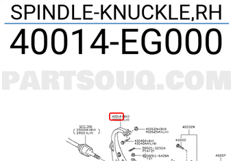 Nissan 40014EG000 SPINDLE-KNUCKLE,RH