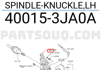 Nissan 400153JA0A SPINDLE-KNUCKLE,LH