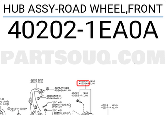 Nissan 402021EA0A HUB ASSY-ROAD WHEEL,FRONT