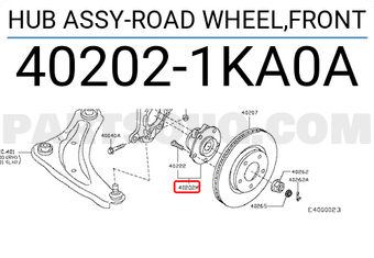 Nissan 402021KA0A HUB ASSY-ROAD WHEEL,FRONT