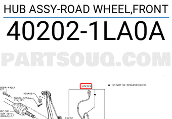 Nissan 402021LA0A HUB ASSY-ROAD WHEEL,FRONT
