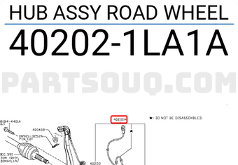 Nissan 402021LA1A HUB ASSY ROAD WHEEL