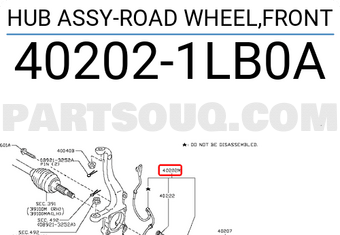 Nissan 402021LB0A HUB ASSY-ROAD WHEEL,FRONT