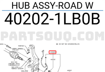 Nissan 402021LB0B HUB ASSY-ROAD W