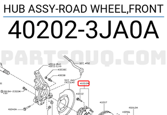 Nissan 402023JA0A HUB ASSY-ROAD WHEEL,FRONT
