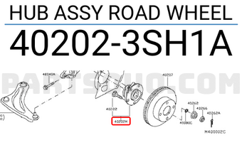 Nissan 402023SH1A HUB ASSY ROAD WHEEL