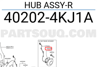 Nissan 402024KJ1A HUB ASSY-R