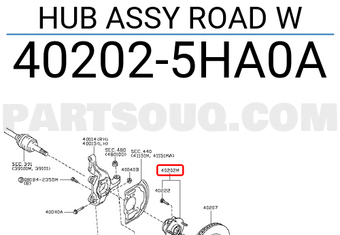 Nissan 402025HA0A HUB ASSY ROAD W