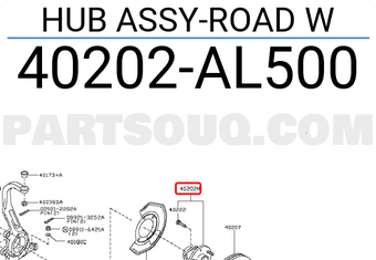 Nissan 40202AL500 HUB ASSY-ROAD W