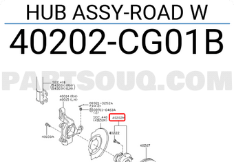 Nissan 40202CG01B HUB ASSY-ROAD W