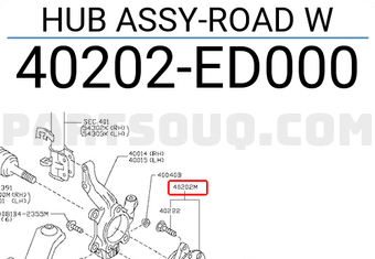 Nissan 40202ED000 HUB ASSY-ROAD W