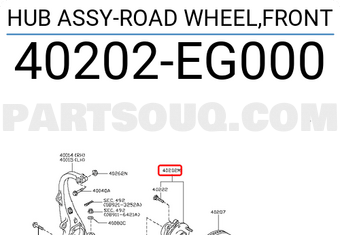 Nissan 40202EG000 HUB ASSY-ROAD WHEEL,FRONT