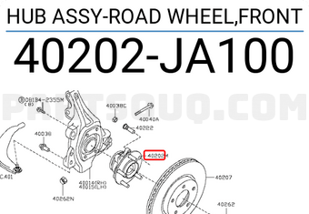 Nissan 40202JA100 HUB ASSY-ROAD WHEEL,FRONT