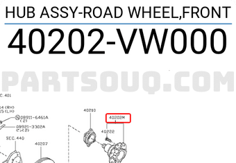 Nissan 40202VW000 HUB ASSY-ROAD WHEEL,FRONT