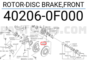 Nissan 402060F000 ROTOR-DISC BRAKE,FRONT