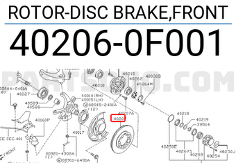 Nissan 402060F001 ROTOR-DISC BRAKE,FRONT
