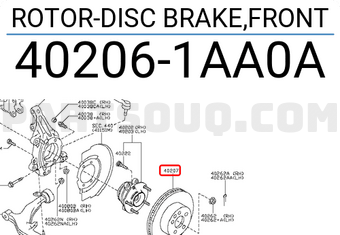 Nissan 402061AA0A ROTOR-DISC BRAKE,FRONT
