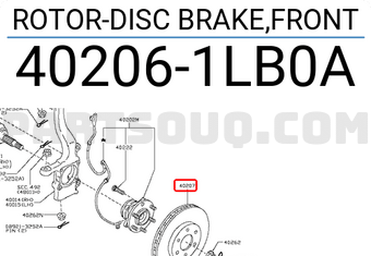Nissan 402061LB0A ROTOR-DISC BRAKE,FRONT