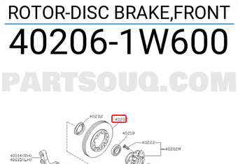 Nissan 402061W600 ROTOR-DISC BRAKE,FRONT