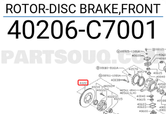 Nissan 40206C7001 ROTOR-DISC BRAKE,FRONT