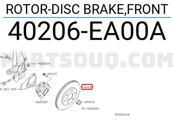 Nissan 40206EA00A ROTOR-DISC BRAKE,FRONT