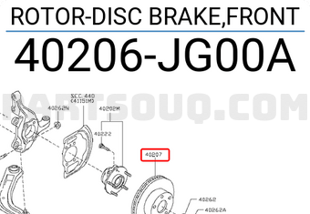 Nissan 40206JG00A ROTOR-DISC BRAKE,FRONT