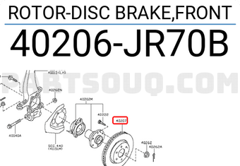 Nissan 40206JR70B ROTOR-DISC BRAKE,FRONT