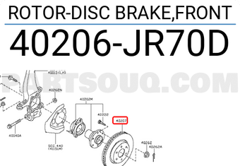 Nissan 40206JR70D ROTOR-DISC BRAKE,FRONT
