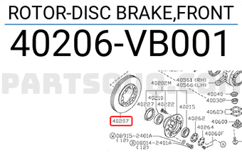 Nissan 40206VB001 ROTOR-DISC BRAKE,FRONT