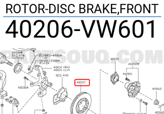 Nissan 40206VW601 ROTOR-DISC BRAKE,FRONT