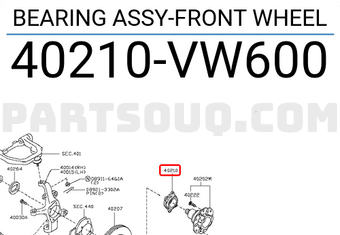 Nissan 40210VW600 BEARING ASSY-FRONT WHEEL
