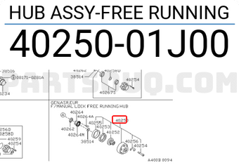 Nissan 4025001J00 HUB ASSY-FREE RUNNING