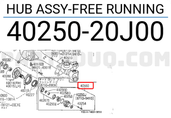Nissan 4025020J00 HUB ASSY-FREE RUNNING