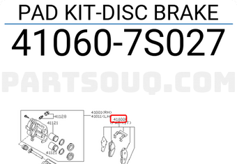Nissan 410607S027 PAD KIT-DISC BRAKE