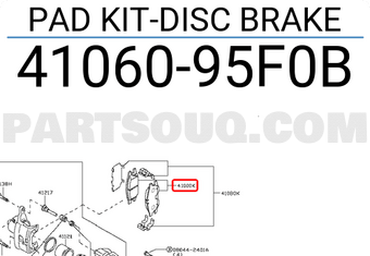 Nissan 4106095F0B PAD KIT-DISC BRAKE