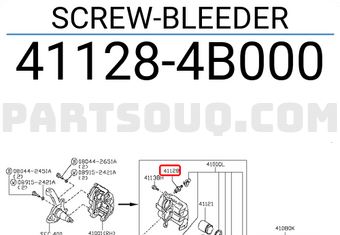 Nissan 411284B000 SCREW-BLEEDER