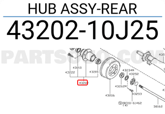 Nissan 4320210J25 HUB ASSY-REAR