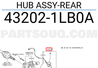 Nissan 432021LB0A HUB ASSY-REAR