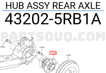 Nissan 432025RB1A HUB ASSY REAR AXLE