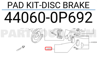 Nissan 440600P692 PAD KIT-DISC BRAKE