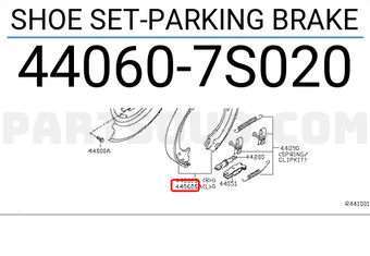 Nissan 440607S020 SHOE SET-PARKING BRAKE