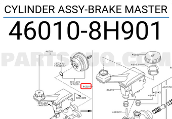 Nissan 460108H901 CYLINDER ASSY-BRAKE MASTER