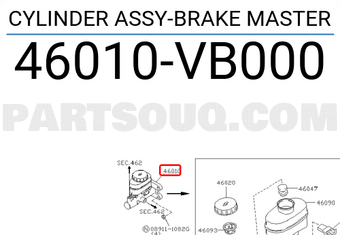Nissan 46010VB000 CYLINDER ASSY-BRAKE MASTER