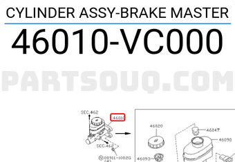 Nissan 46010VC000 CYLINDER ASSY-BRAKE MASTER