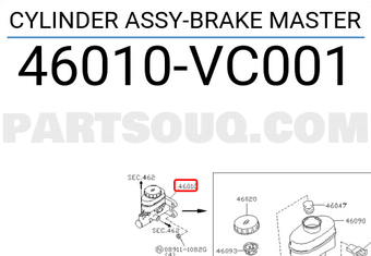 Nissan 46010VC001 CYLINDER ASSY-BRAKE MASTER