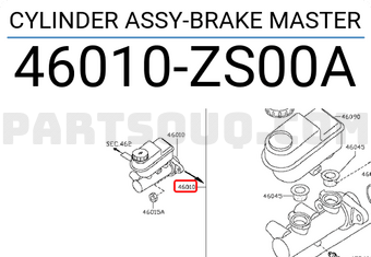 Nissan 46010ZS00A CYLINDER ASSY-BRAKE MASTER